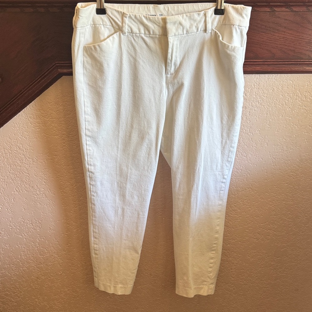 Old Navy Women's Size 12 White Pixie Ankle Jeans Casual Cotton Pants Pre-owned